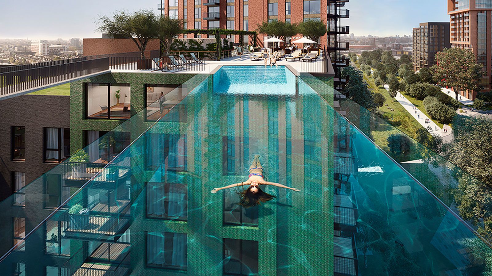 1_Sky_Pool_London Ventanas subacuaticas Tendencias en piscinas transparentes