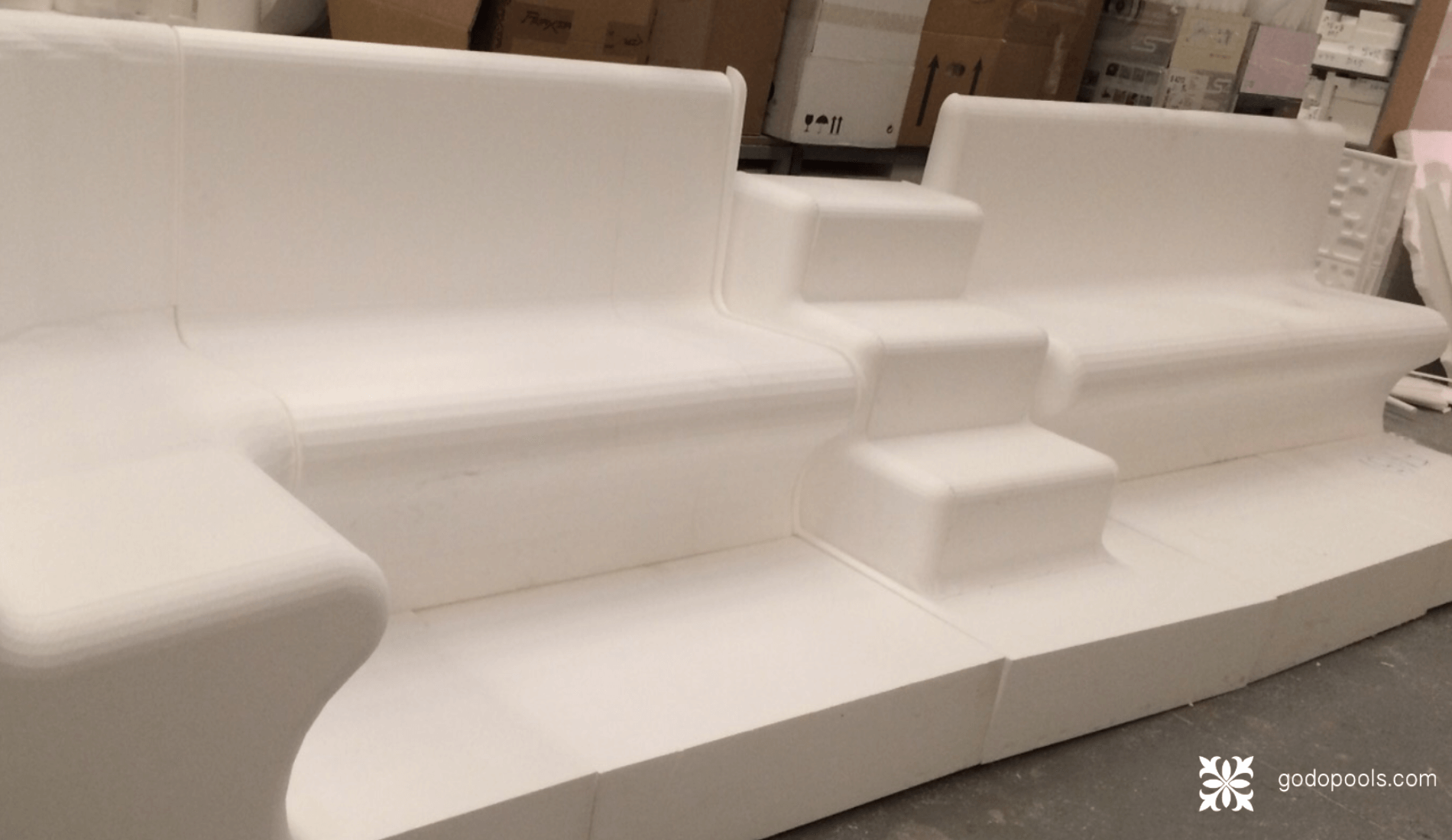 Pool seat and ladder in EPS