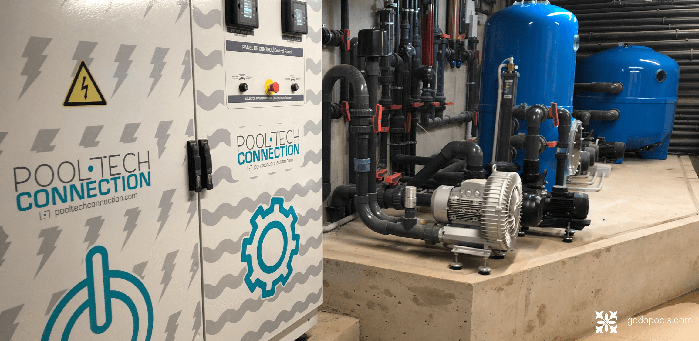 Home automation control equipment for the Pool Tech Connection swimming pool.