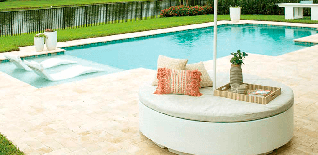Round sun bed. In-Pool furniture collection by GodoPools