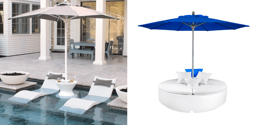 Pool umbrellas. In-Pool Furniture Collection