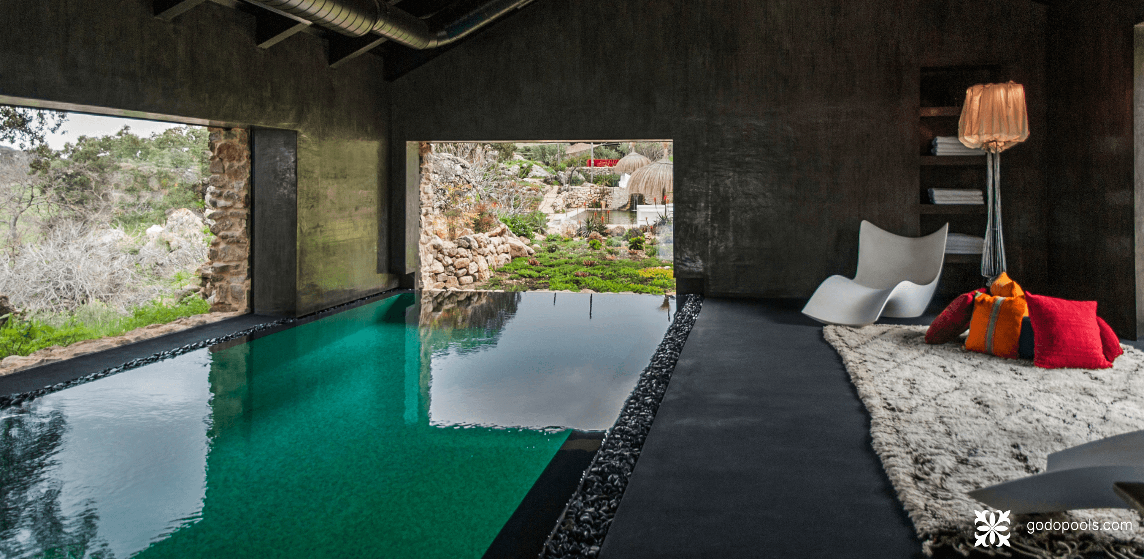 Ecological and sustainable pool designed and built by GodoPools for Finca La Donaira