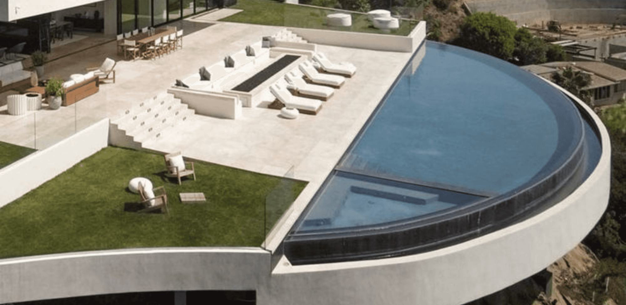 Piscinas en terreno con desnivel