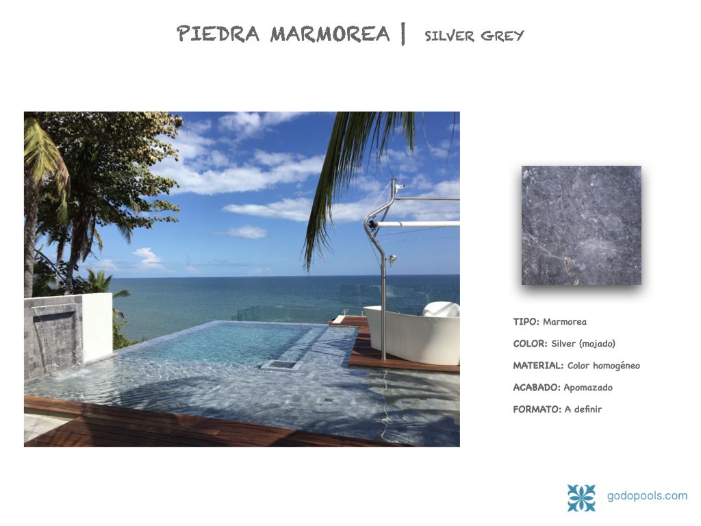 Revestimiento en Piedra Natural para piscinas. Piedra Marmorea