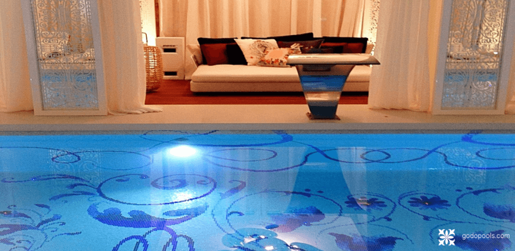 GodoPools Fleurac Spa Wellness project with relaxing waterfall