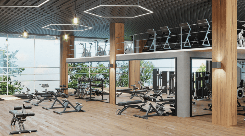 Gimnasios modernos en arquitectura del bienestar