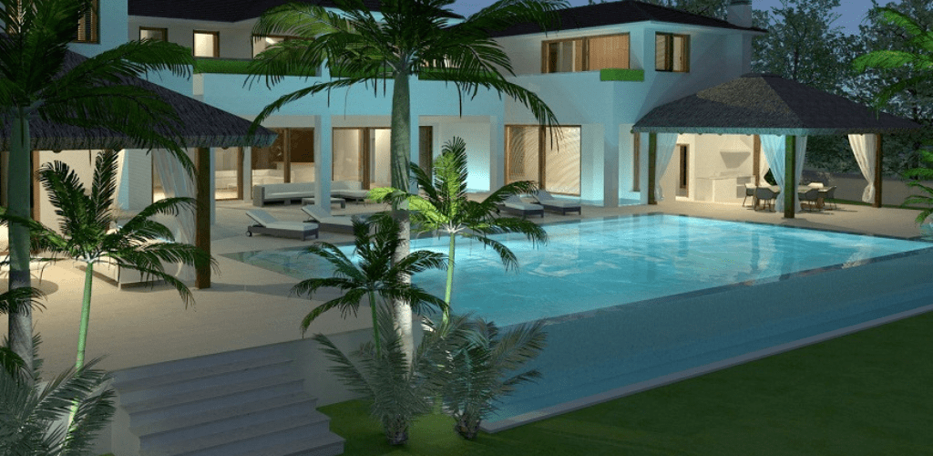 diseno luminico 3d piscina proyecto guadalmina marbella