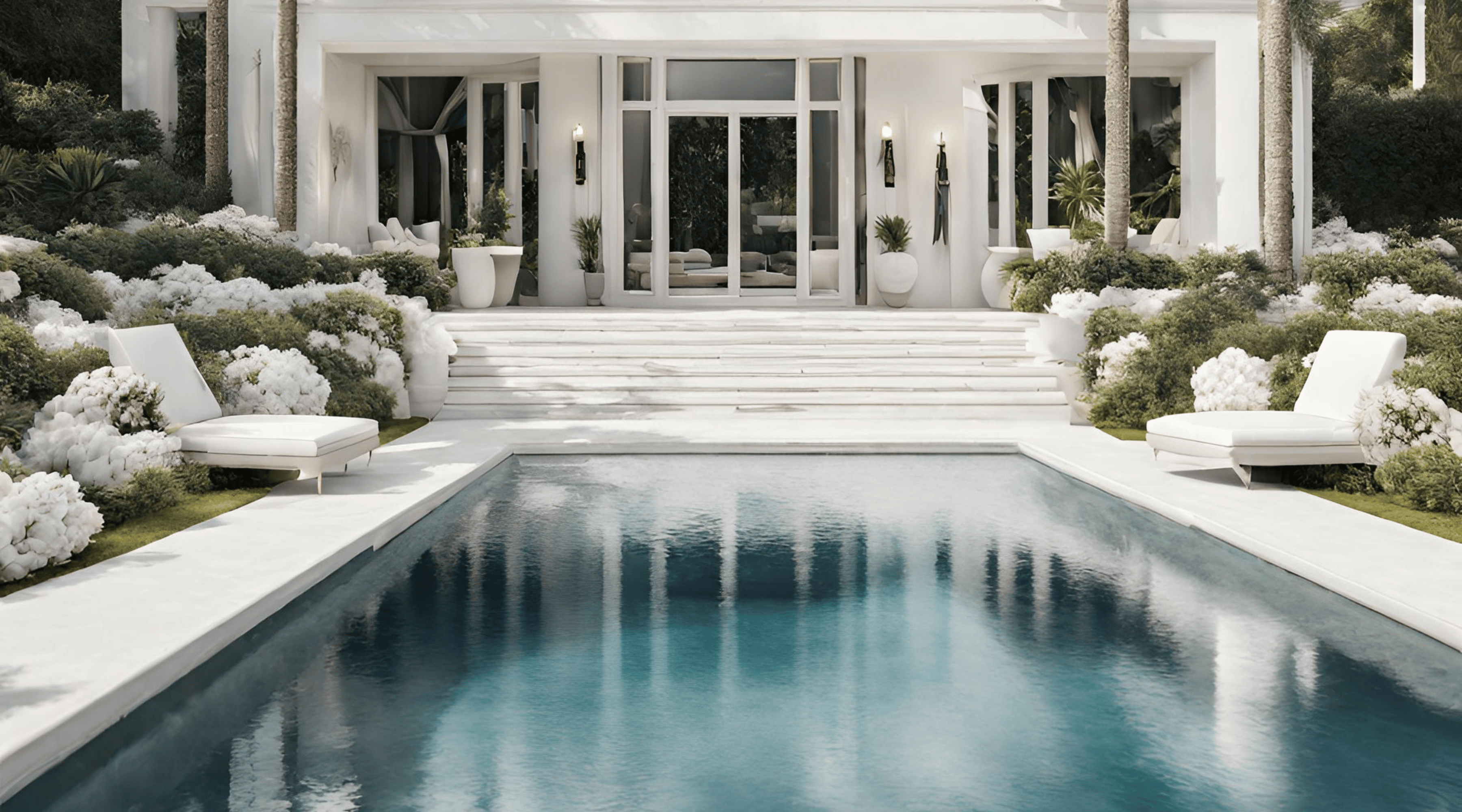 la elegancia piscinas blancas arquitectura moderna
