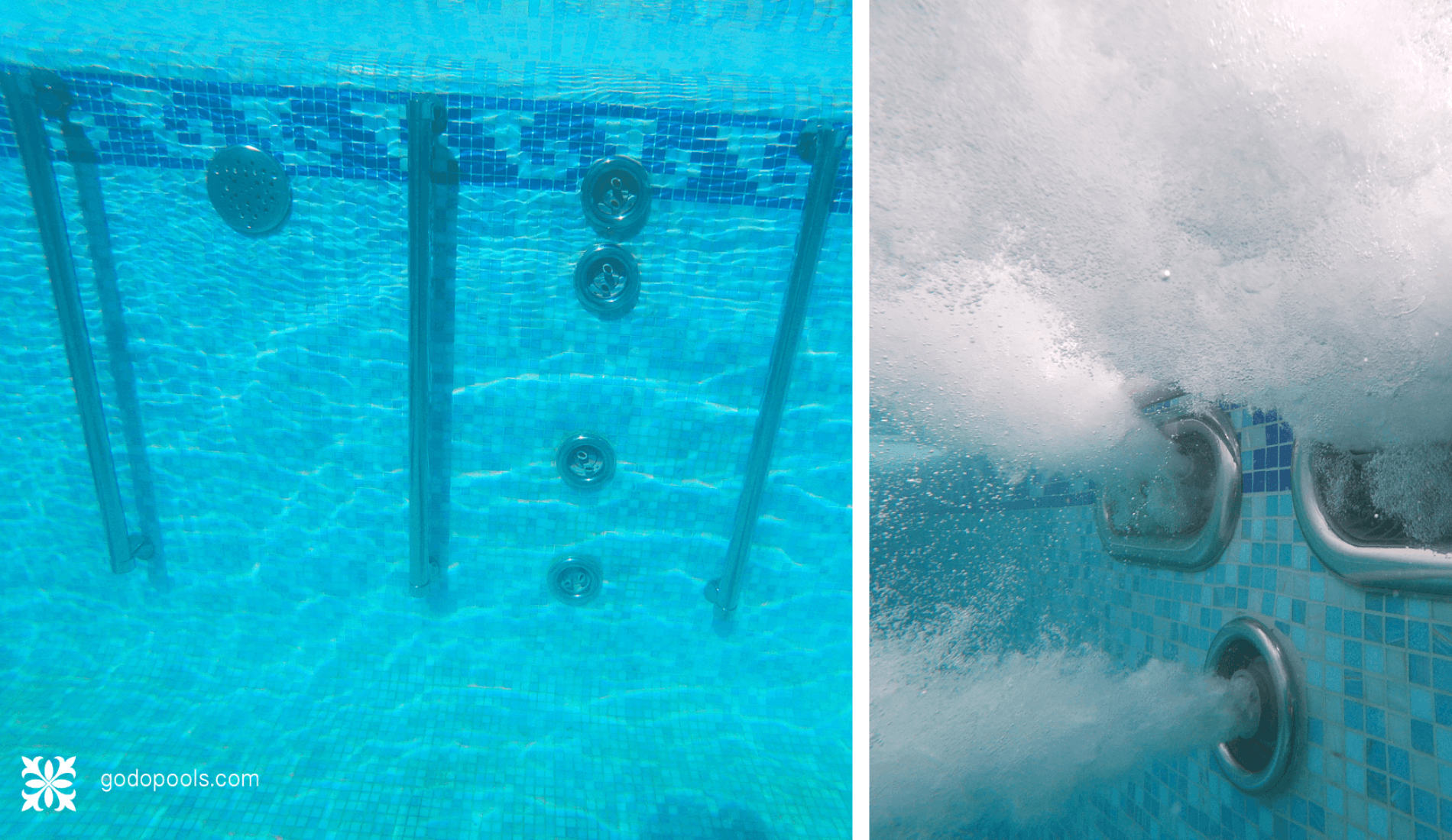 swimming pool with spa and countercurrent